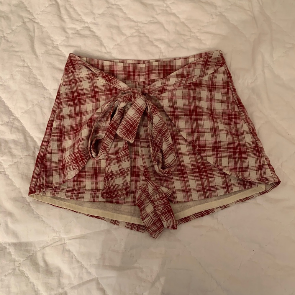 2/$20 Red and White Red Plaid Skort